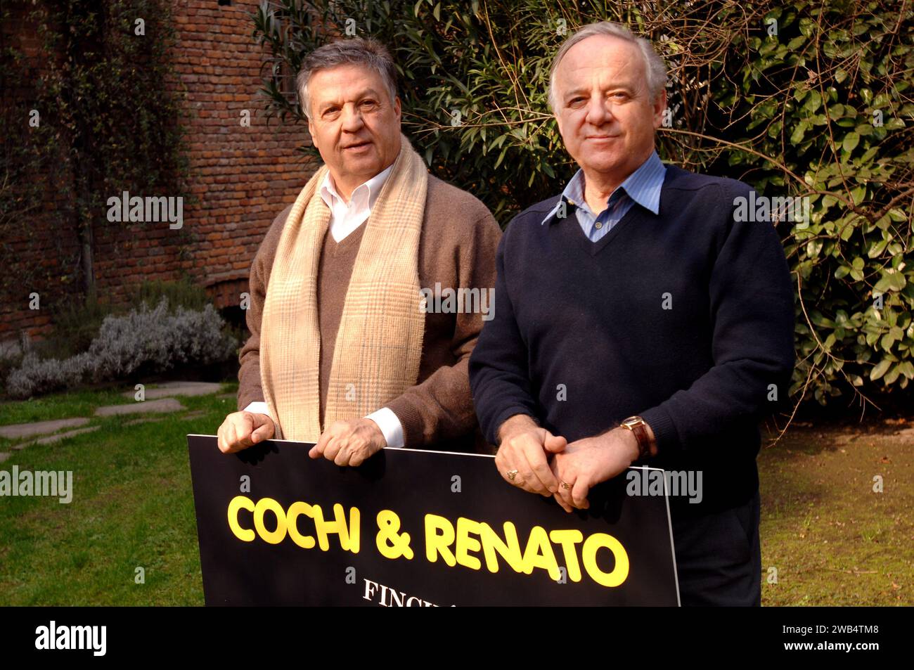 Mailand Italien 16.02.2007: Cochi e Renato, Comedy-Duo und Sänger, bei der Präsentation des Albums „Finchè c'è la salute“ Stockfoto