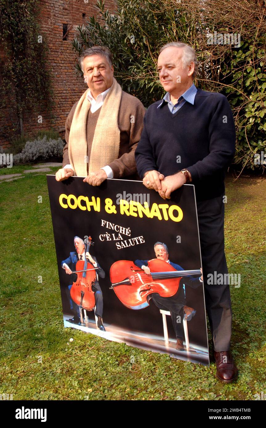 Mailand Italien 16.02.2007: Cochi e Renato, Comedy-Duo und Sänger, bei der Präsentation des Albums „Finchè c'è la salute“ Stockfoto