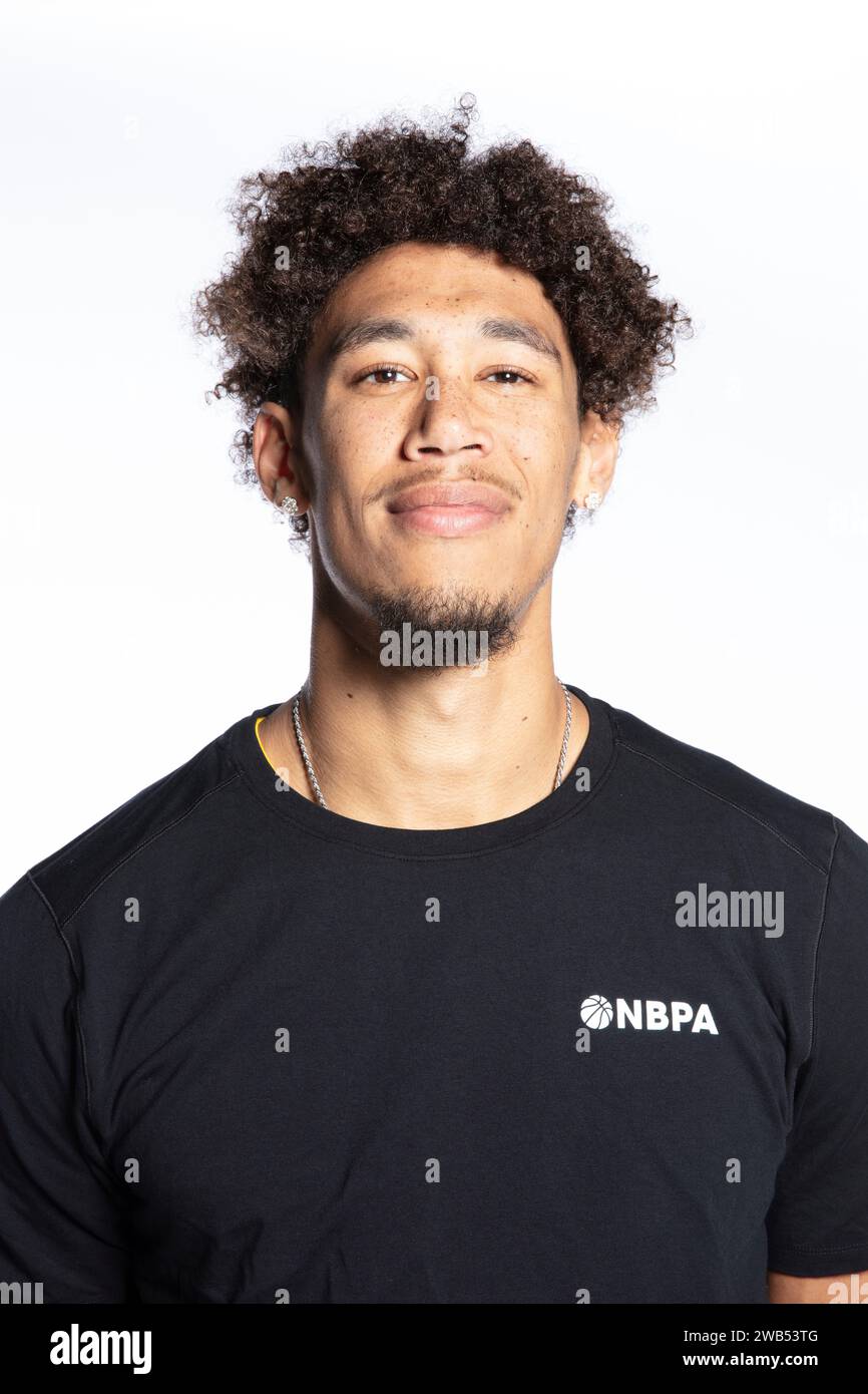 Jaxson Hayes poses for a portrait on October 2, 2023 in Los Angeles, California. (Javier Edwards/NBPA via AP) Stockfoto