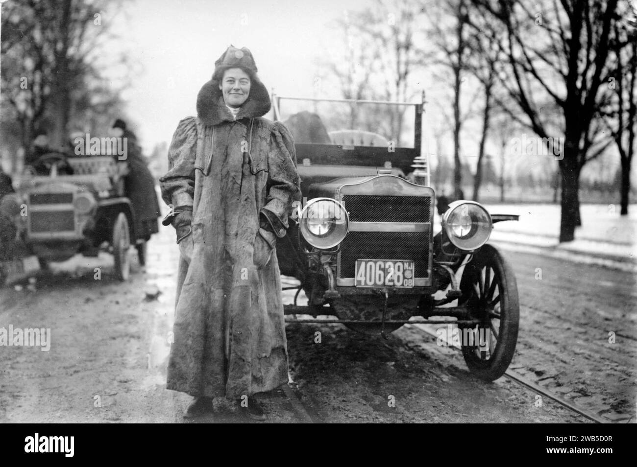Alice Ramsey, Alice Huyler Ramsey (1886–1983) die erste Frau, die 1909 ein Auto durch die Vereinigten Staaten fuhr. Stockfoto