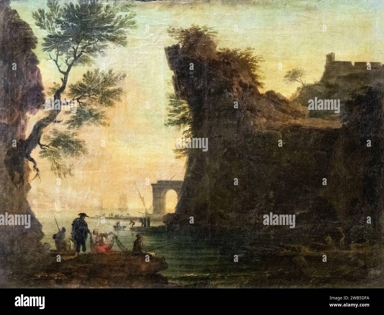 (Albi) La pêche - Joseph Vernet MTL. In.213. Stockfoto