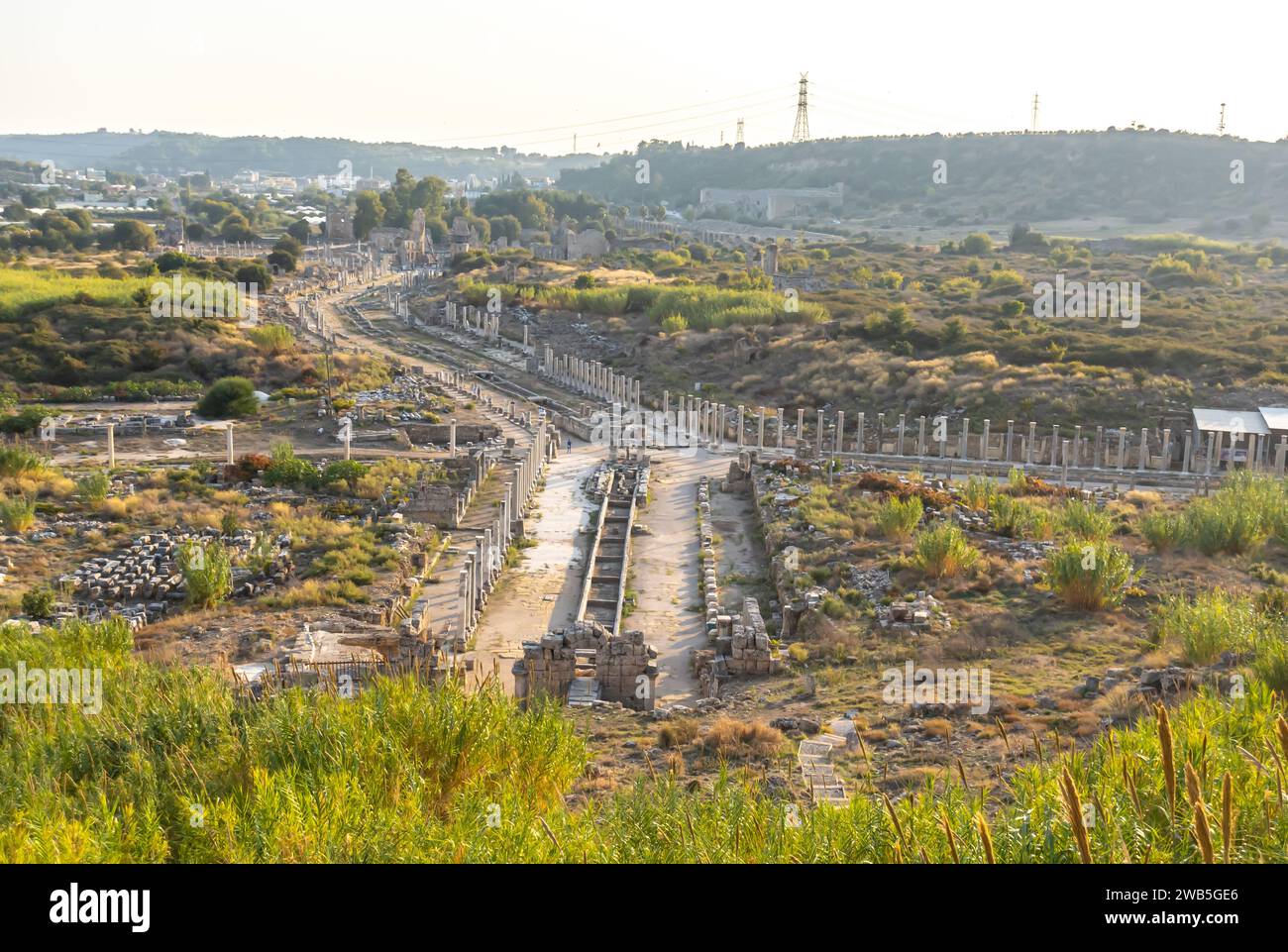 Perge City Top View, Antalya Türkei Stockfoto