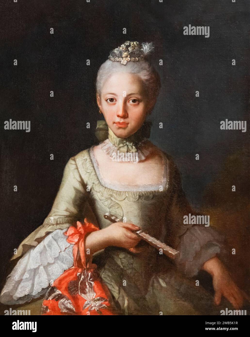 (Narbonne) Portrait de jeune Fille 1745 - Giuseppe Bonito Stockfoto