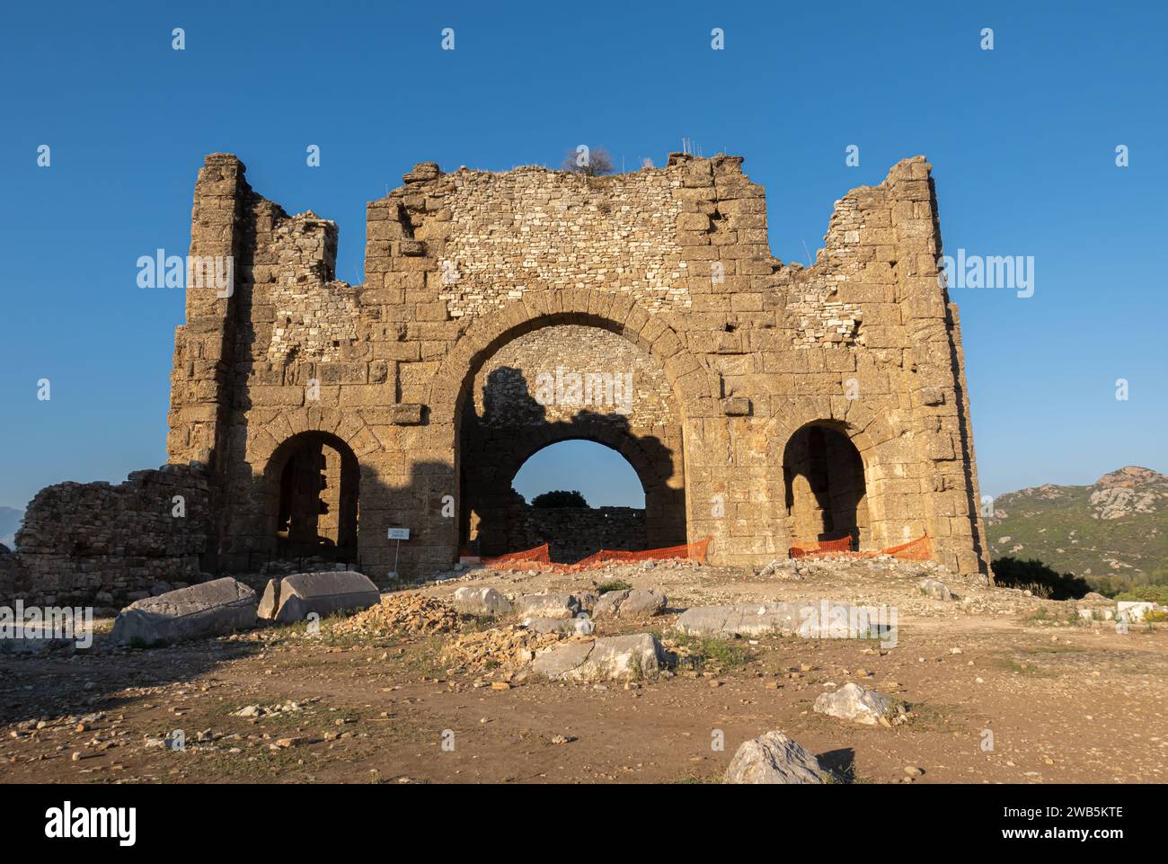 Die Basilika in Aspendos, Türkei Stockfoto