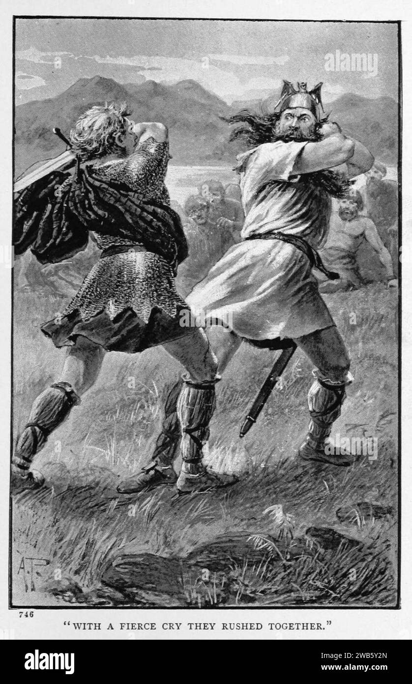 03 Illustration von Alfred Pearse (1856-1933) für das Durstschwert - eine Geschichte der nordischen Invasion Schottlands (1262-1263). Von Robert Leighton (1858-1934) Stockfoto