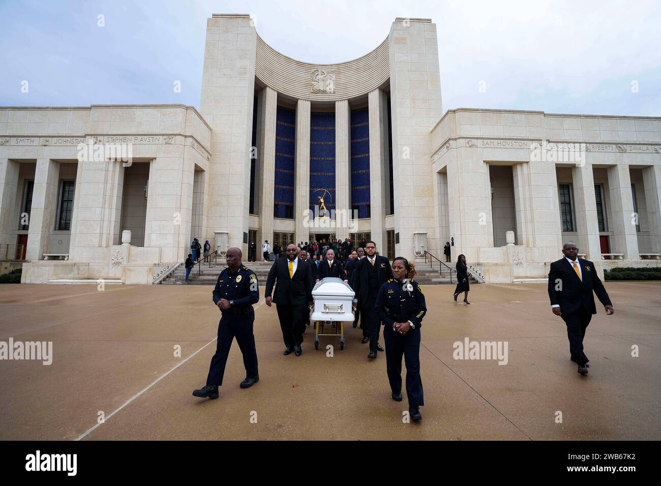 The casket of former u s rep eddie bernice johnson departs the hall