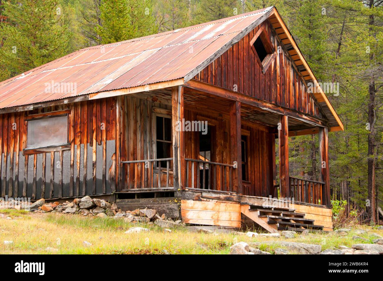 Ripley Startseite, Coolidge Geisterstadt, Beaverhead-Deerlodge National Forest, Montana Stockfoto