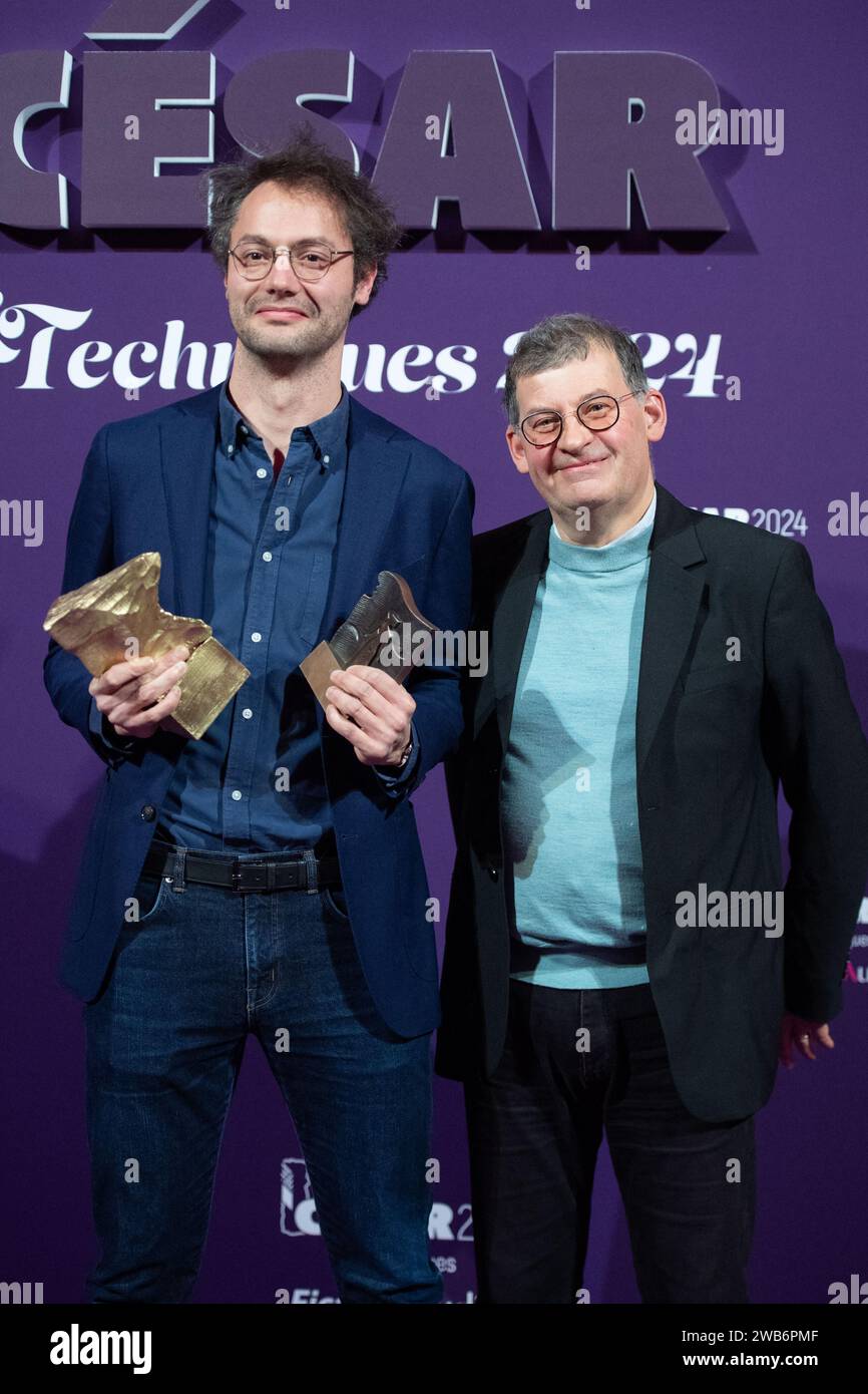 Paris, Frankreich. Januar 2024. Charles Bussienne und Nicolas Naegelen erhalten am 8. Januar 2024 die Cesar&Techniques Trophy im Pavillon Cambon in Paris. Foto: Aurore Marechal/ABACAPRESS.COM Credit: Abaca Press/Alamy Live News Stockfoto