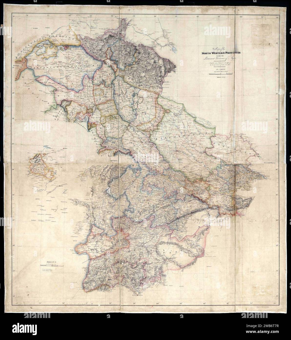 1836 North Western Provinces. Stockfoto