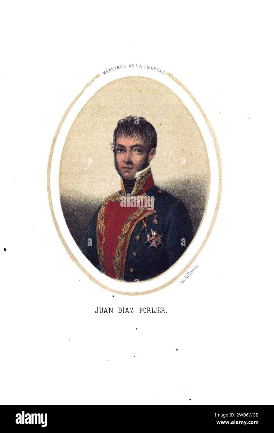 1853, Los Mártires de la libertad Española, Band II, Juan Díaz Porlier. Stockfoto