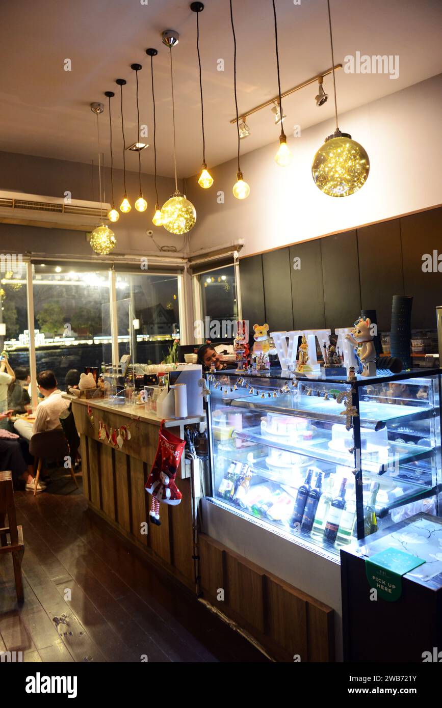 Vivi the Coffee Place in Pansuk Alley, Phra Borom Maha Ratchawang, Phra Nakhon, Bangkok, Thailand. Stockfoto