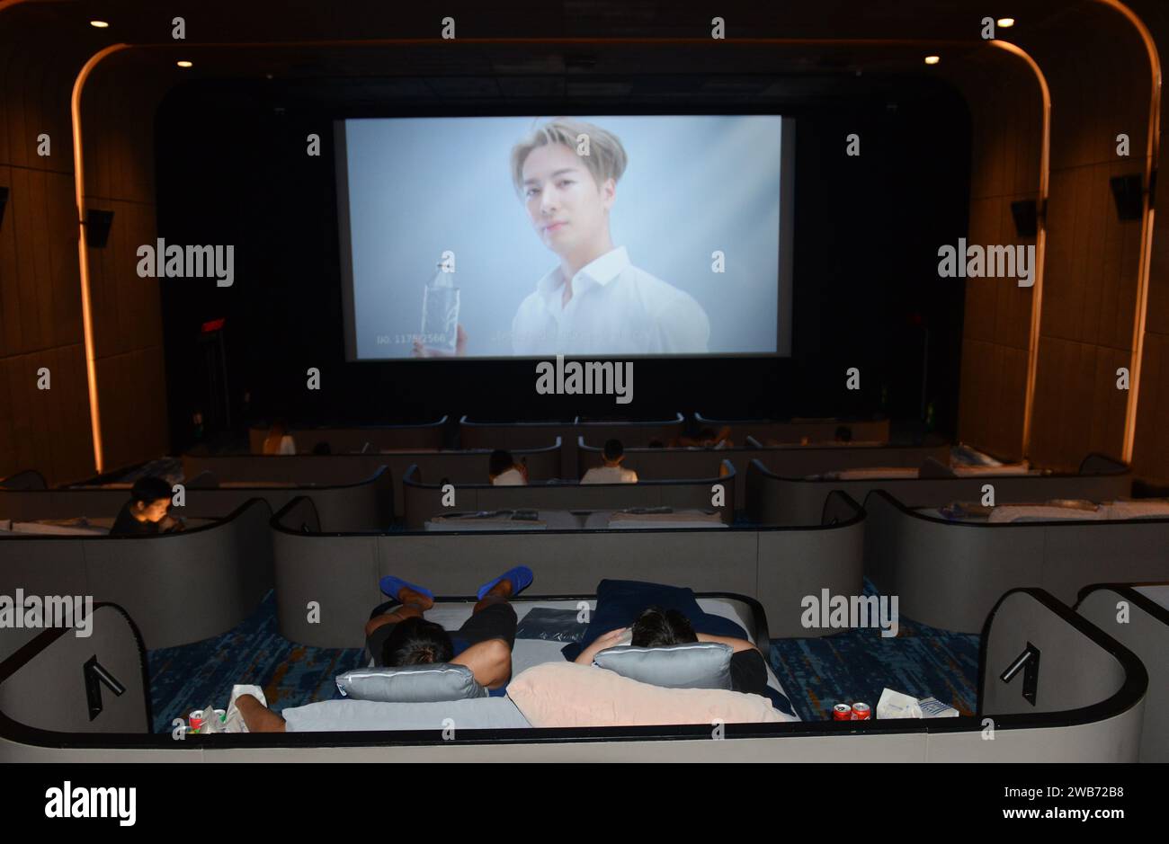 Das Bed-Kino im Central World Einkaufszentrum in Bangkok, Thailand. Stockfoto