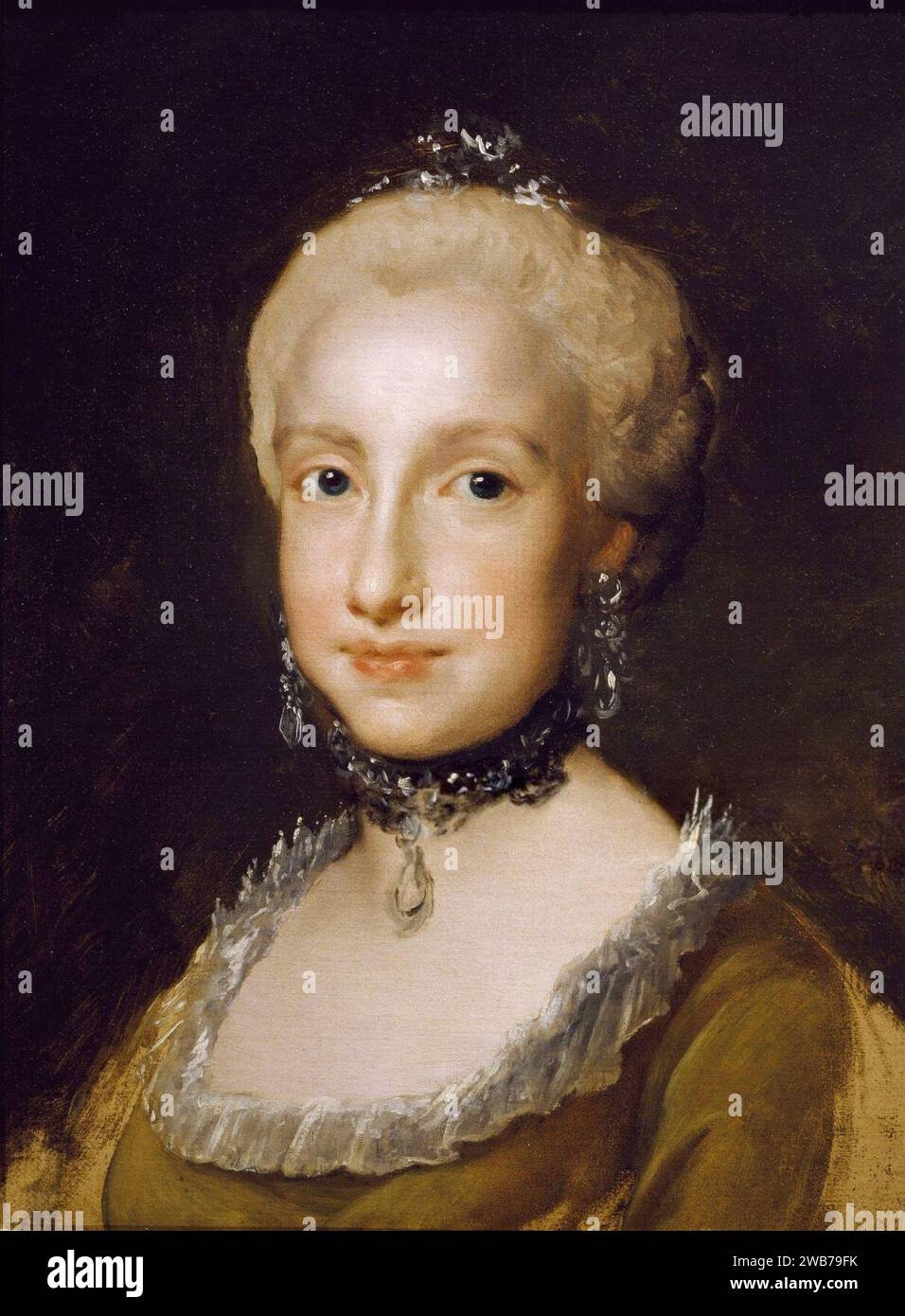 Infantin Maria Luisa von Spanien in einem Gemälde von Anton Raphael Mengs. Stockfoto