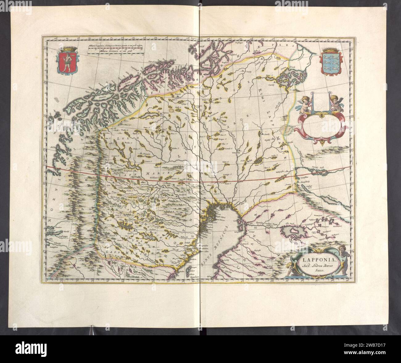 Lapponia - Atlas Maior, Band 2, Karte 6 - Joan Blaeu, 1667 Stockfoto