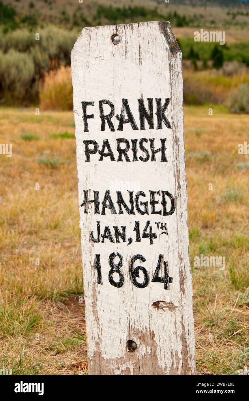 Grab auf dem Friedhof Boot Hill, Virginia Stadt National Historic Landmark District, Montana Stockfoto