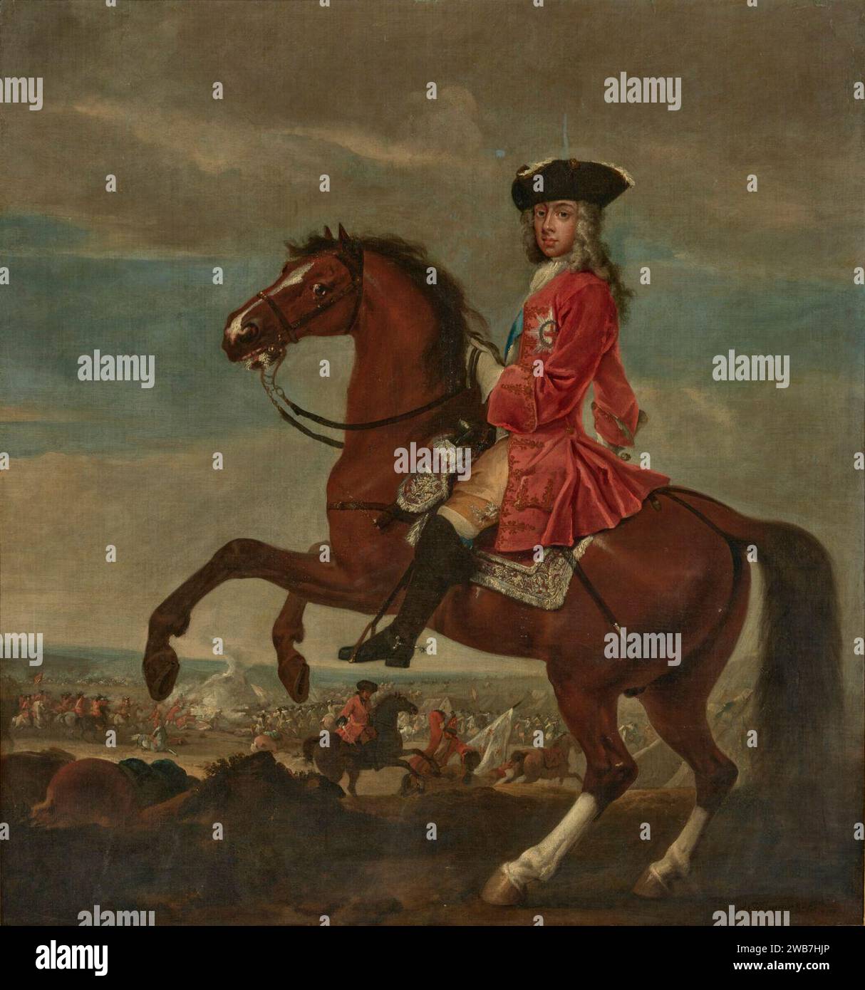 Peter Tillemans – Reiterporträt von Friedrich, Prinz von Wales (zugeschnitten). Stockfoto