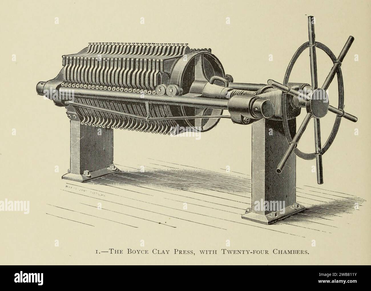 Die Boyce Clay Press, mit 24 Kammer Stockfoto