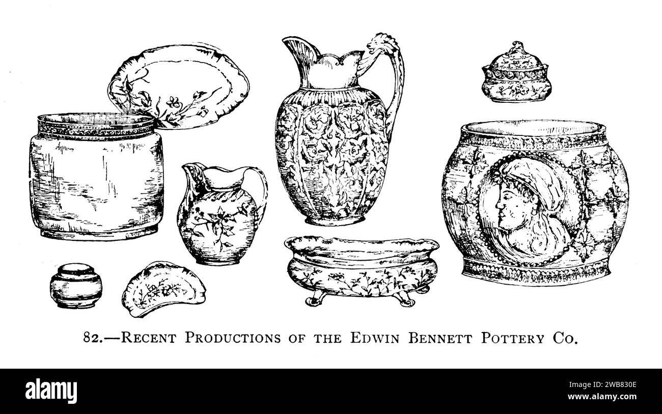 Neuere Produktionen der Edwin Bennett Pottery Company Stockfoto