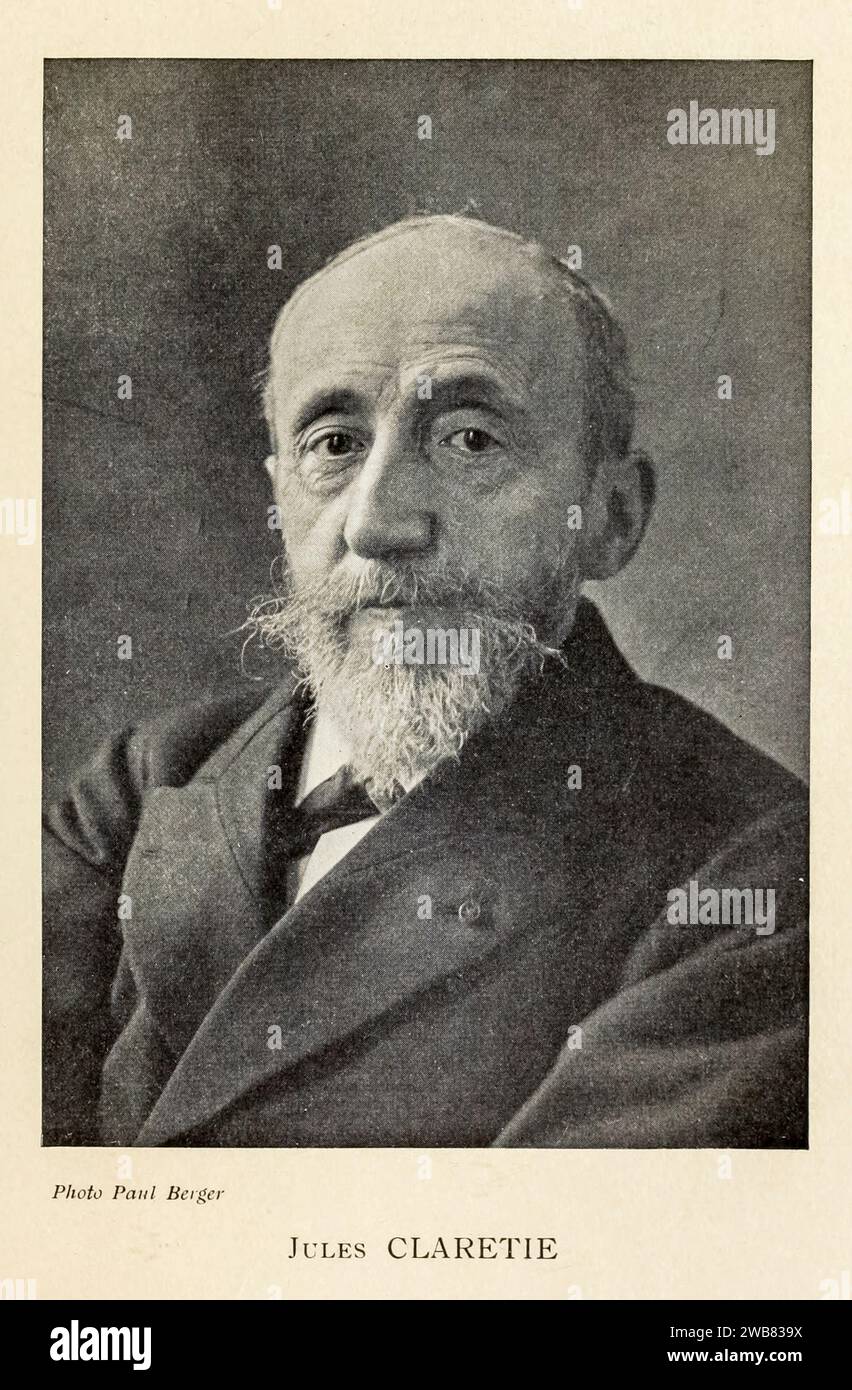 Jules Arsène Arnaud Claretie (* 3. Dezember 1840 bis 23. Dezember 1913) war eine französische Literaturfigur und Regisseurin der Théâtre Francais. Aus dem Buch Autour de la Comédie-Francaise : trente ans de Théâtre : 5e série Comédie-Francaise 30 Jahre Theater, veröffentlicht 1913 von Bernheim, Adrien Jacques, Stockfoto