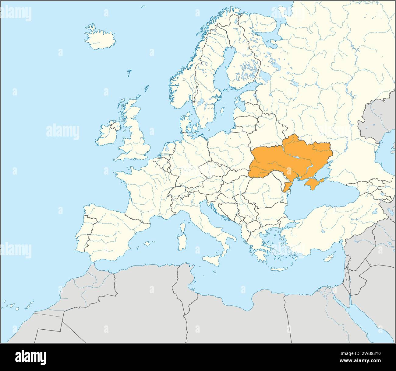 Lageplan der UKRAINE, EUROPA Stock Vektor