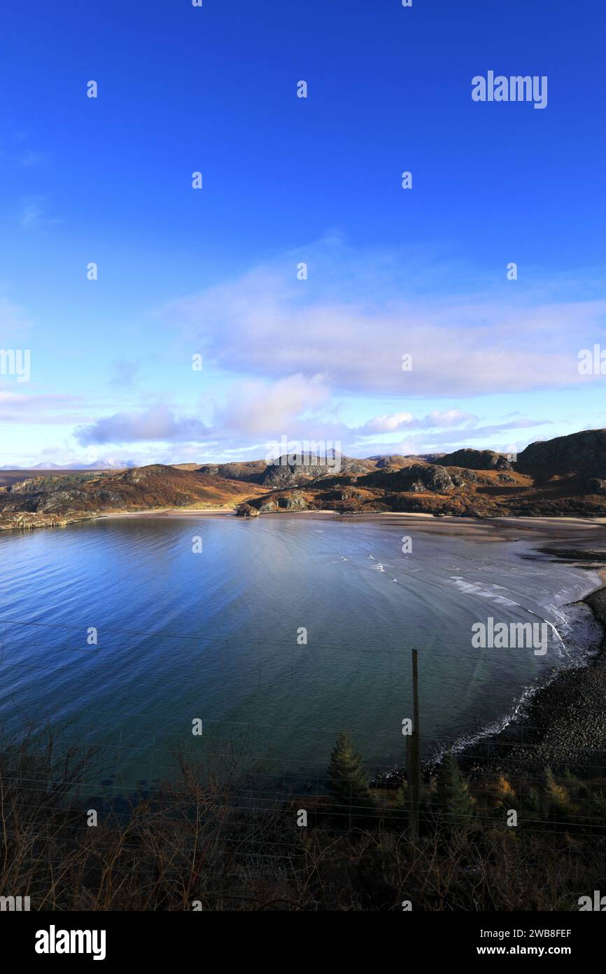 Herbstblick über Loch Ewe, Poolewe Village, Wester Ross, North West Highlands in Schottland, Großbritannien Stockfoto