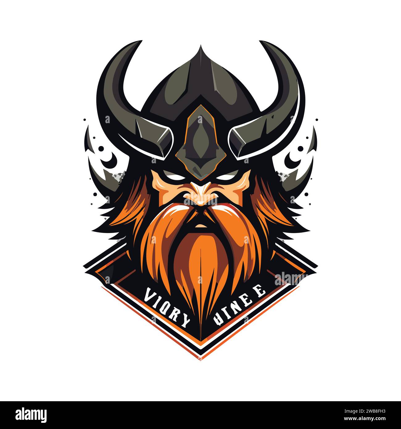 Viking Logo-Design. Illustration des Maskottchen-Logos des Sportteams. EPS10-Vektor. Stock Vektor