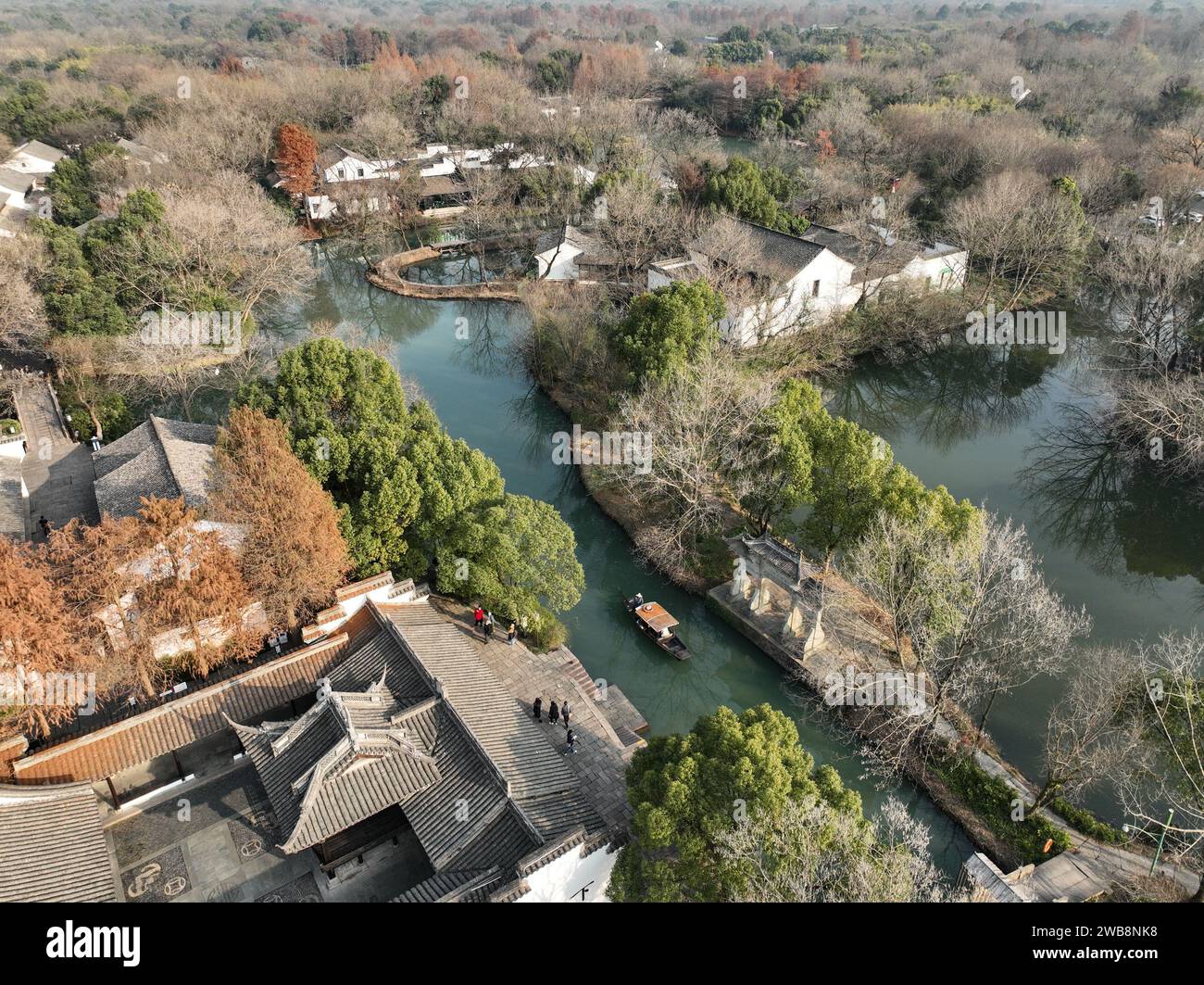 Hangzhou. Januar 2024. Dieses Luftbild, das am 9. Januar 2024