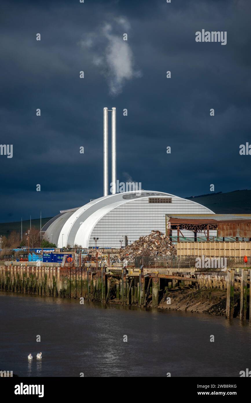Newhaven, 6. Januar 2024: Die Verbrennungsanlage der Stadt Stockfoto