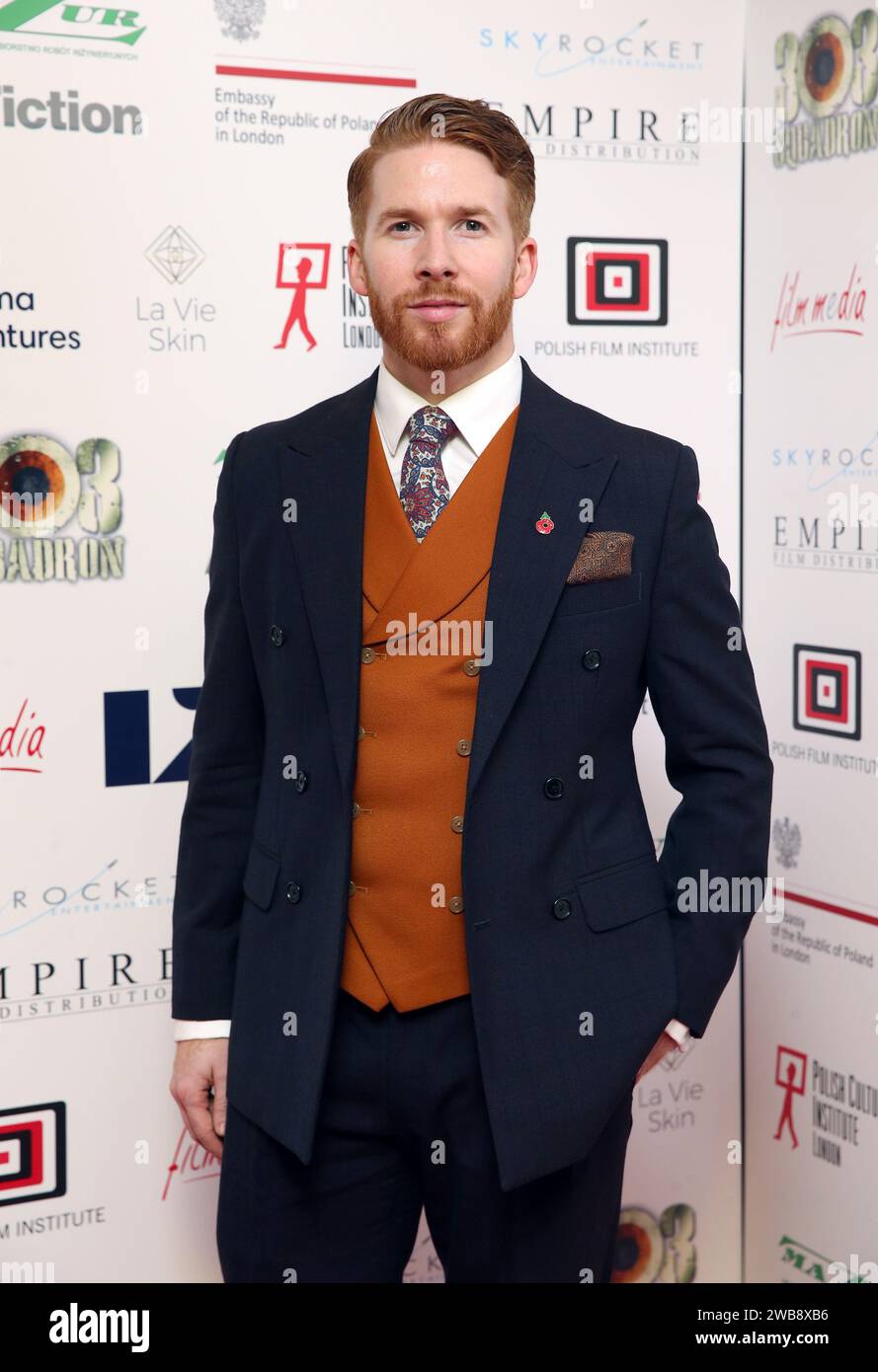 London, Großbritannien. November 2018. Neil Jones nimmt an der britischen Premiere von „303 Squadron“ im Science Museum in London Teil. (Foto: Fred Duval/SOPA Images/SIPA USA) Credit: SIPA USA/Alamy Live News Stockfoto