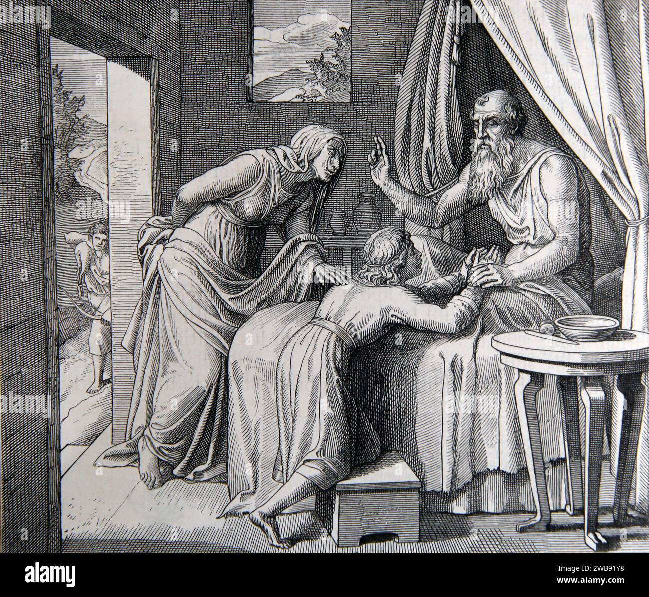 Isaac Segen Jacob - Rebekah und Jakobs Täuschung der Isaac Genesis Stockfoto