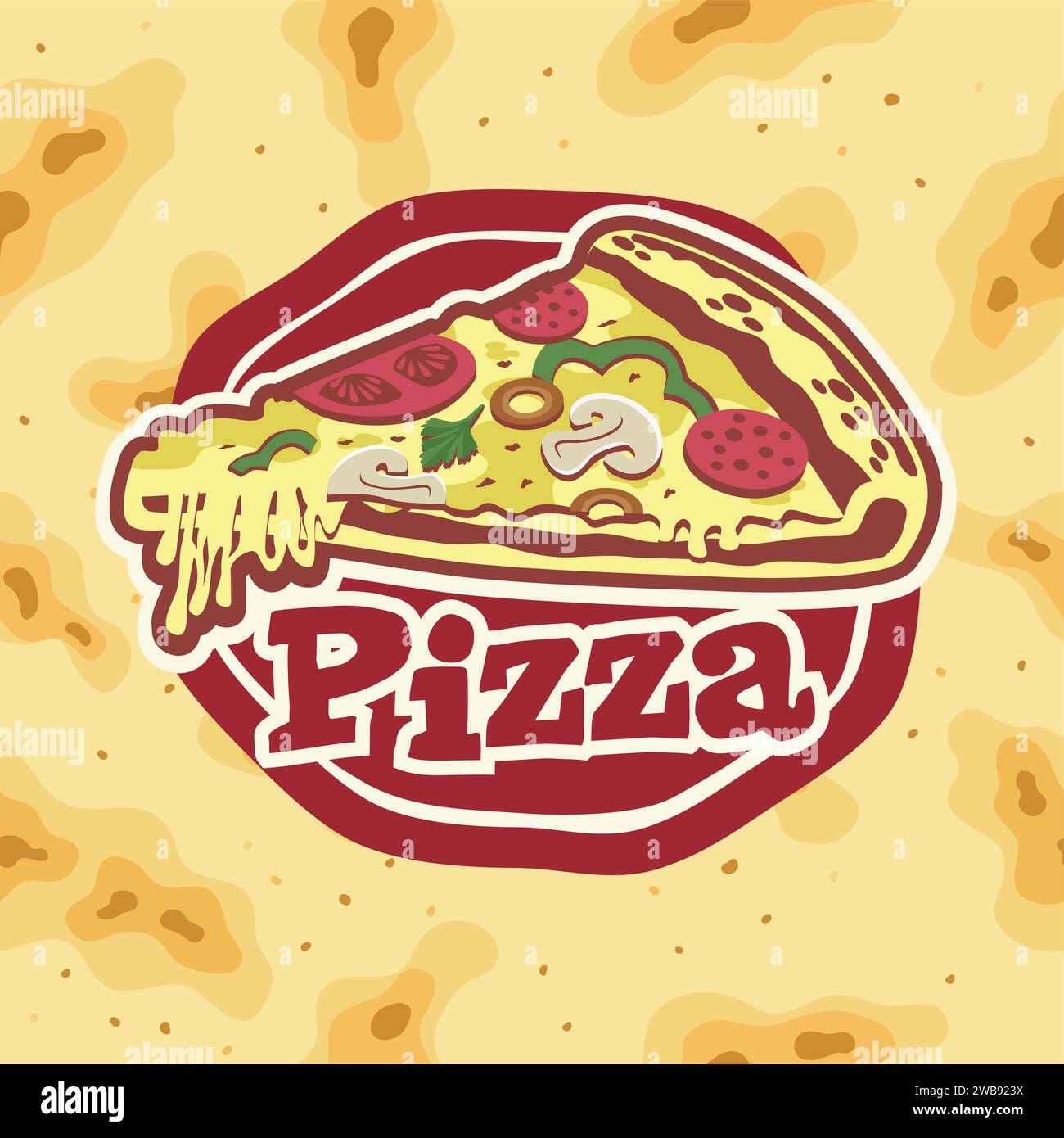 Ein Stück klassischer Pizza Vektor-Illustration Design Stock Vektor