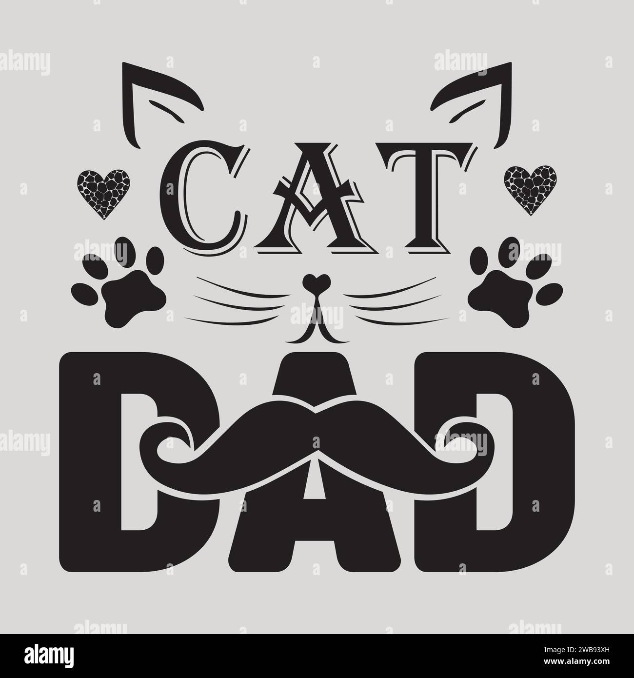 Cat SVG Design Typografie T-Shirt Design Stock Vektor