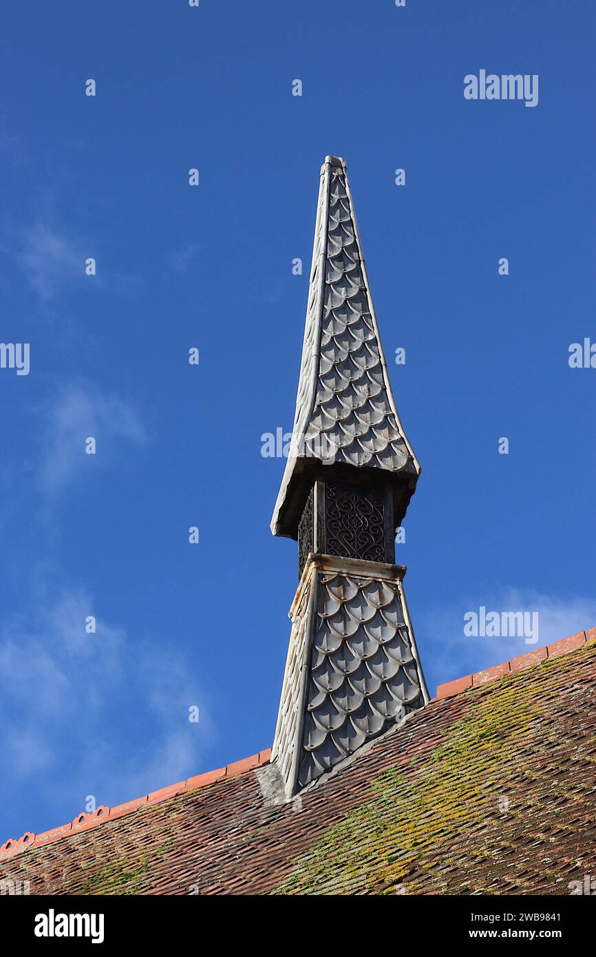 Detail des einzigartigen Glockenturms von Saint Demetrios & Saint Nikitas griechische Othodoxe Kirche, Plymouth, Devon. Stockfoto