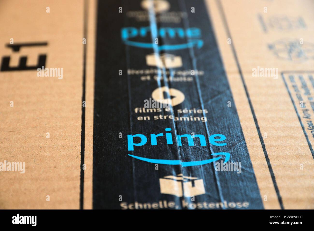 Warschau Polen 23. AUGUST 2019 Amazon Prime Online Store bestellen Paket in Europa geliefert. Amazon gilt als einer der groBen Vier Global Tech Co Stockfotografie Alamy