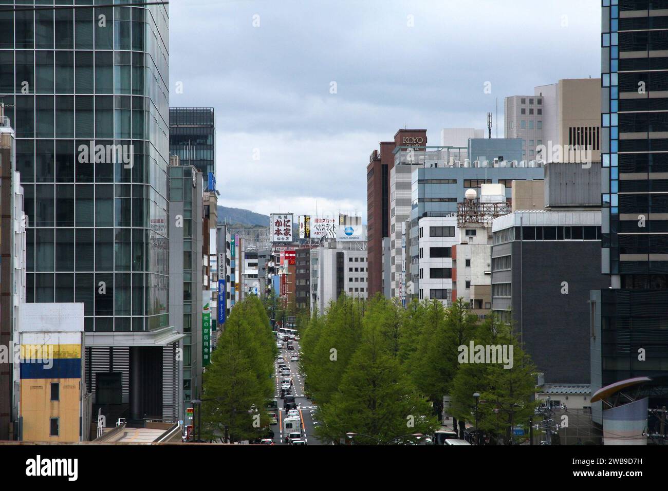 SENDAI, JAPAN - 5. MAI 2012: Stadtansicht in Sendai, Japan. Stockfoto