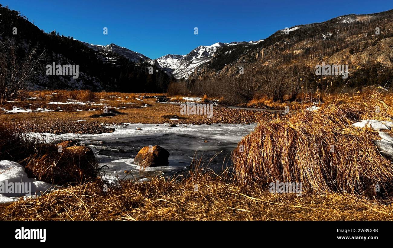 Die malerische Bergkette im Rocky Mountain National Park. Estes Park, Colorado, USA Stockfoto