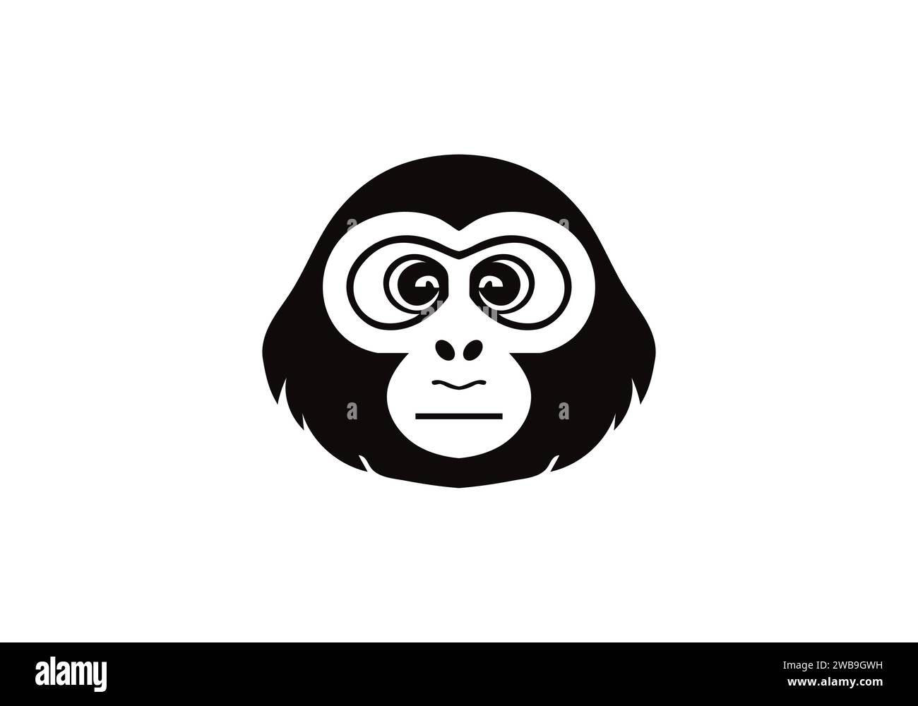 Schimpansen im minimalen Stil mit Illustration Stock Vektor