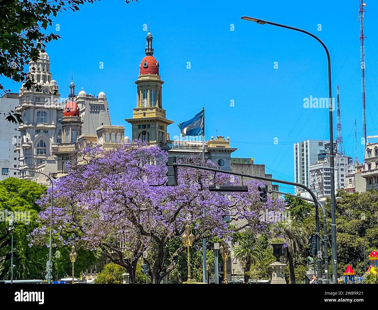 Wunderschöner Blick auf die Banco de la Nacion de Argentina, Argentina Bank in der Stadt Buenos Aires Stockfoto