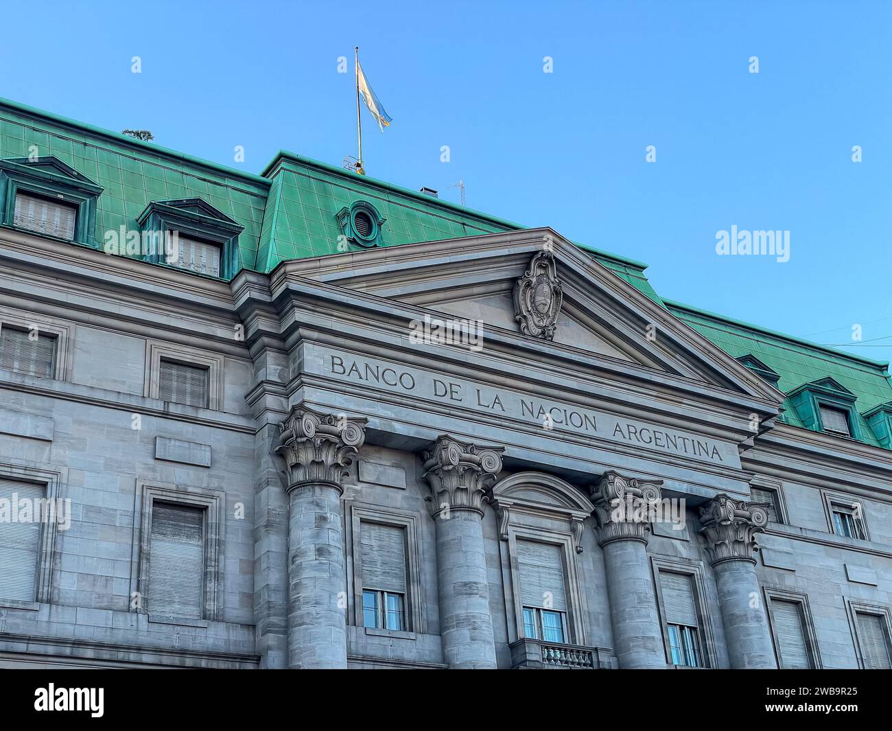 Wunderschöner Blick auf die Banco de la Nacion de Argentina, Argentina Bank in der Stadt Buenos Aires Stockfoto