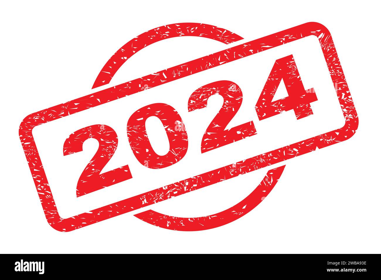 Ein Stempel aus 2024er Gummi auf weißem Hintergrund Stock Vektor
