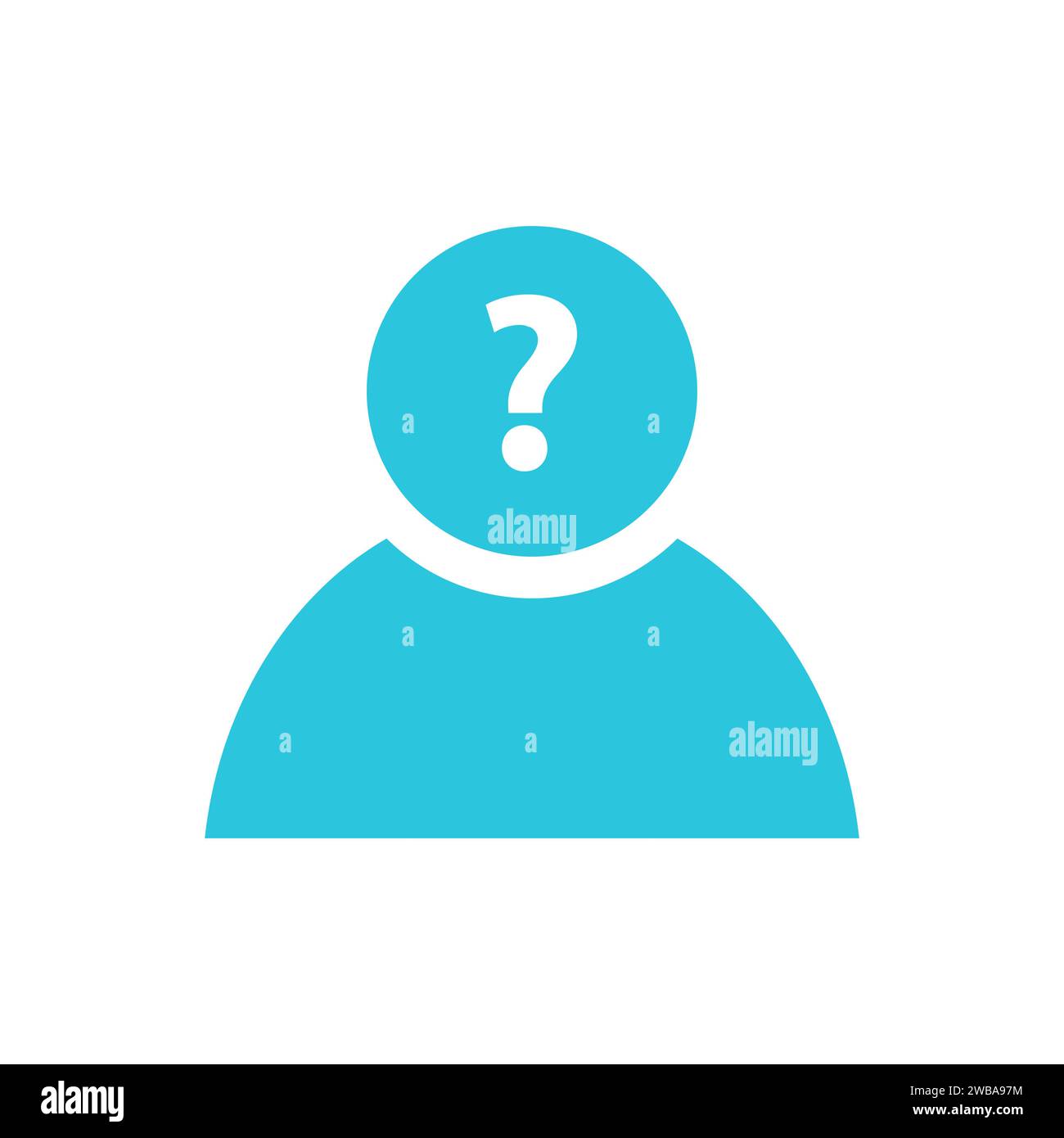 Avatar-Symbol, Benutzer-Symbol erraten, unbekannter anonymer Avatar, Person, aus blauem Symbolsatz Stock Vektor