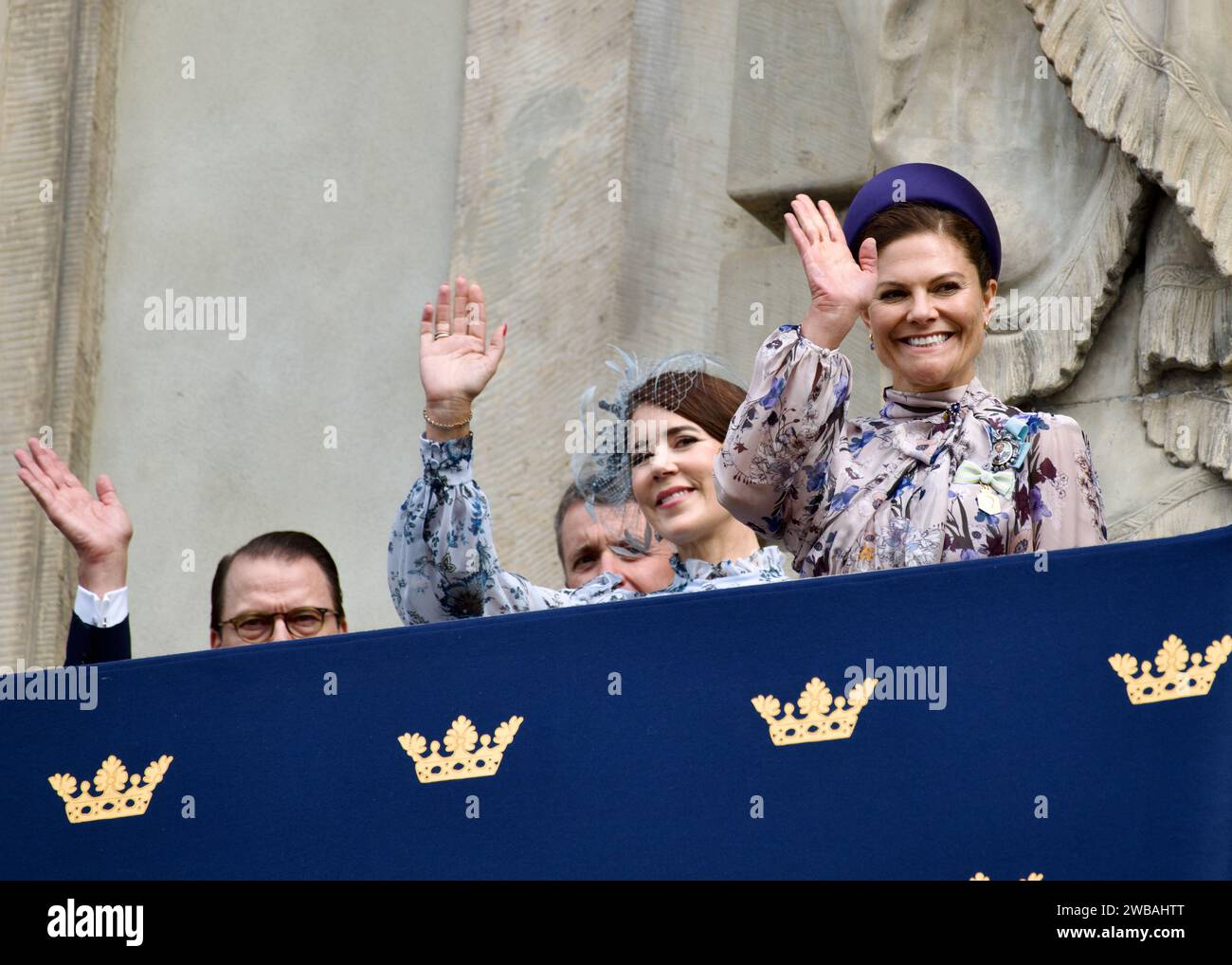 STOCKHOLM, SCHWEDEN - 15. SEPTEMBER 2023: Die dänische Königsfamilie feiert gemeinsam mit Kronprinzessin Victoria König Carl XVI. Gustaf Stockfoto