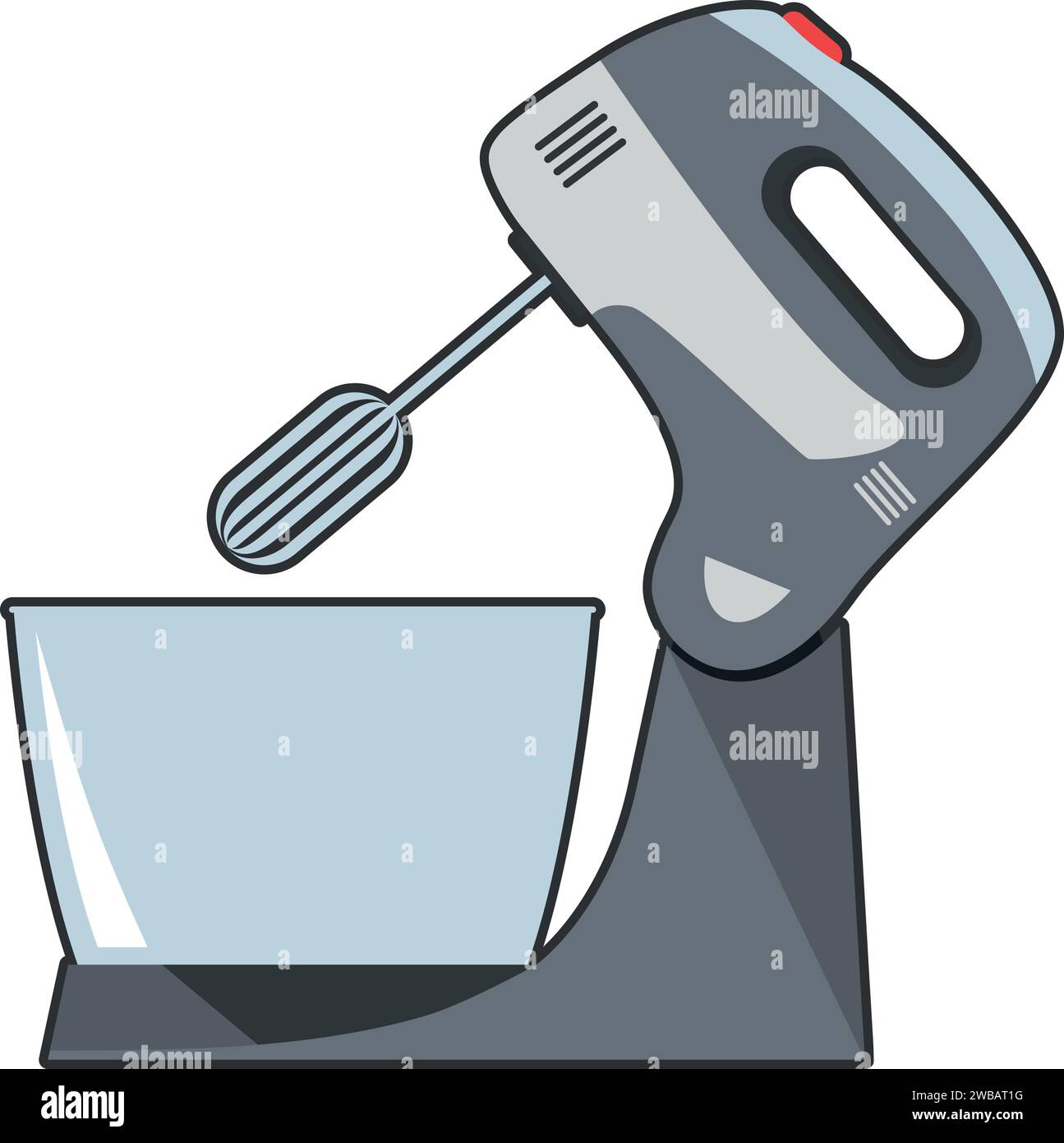 Küchenmixer im flachen Stil. Vektorabbildung Stock Vektor