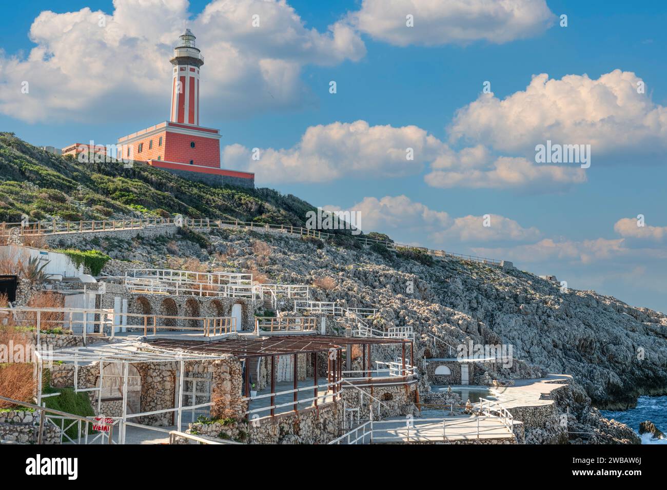 Leuchtturm Faro in Capri, Italien Stockfoto