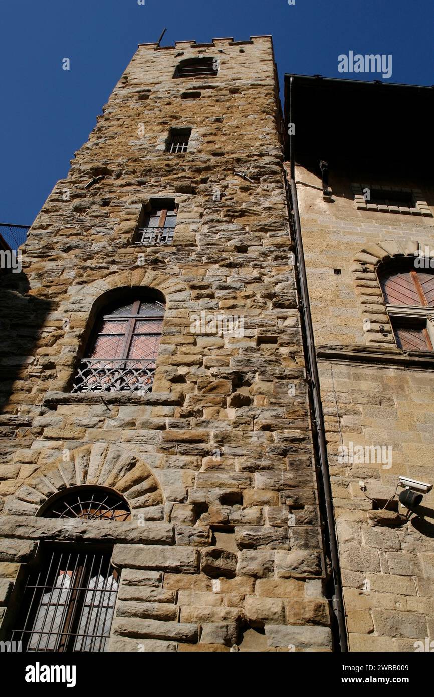 Italien Toskana Arezzo - Turmhaus im Corso italia Stockfoto