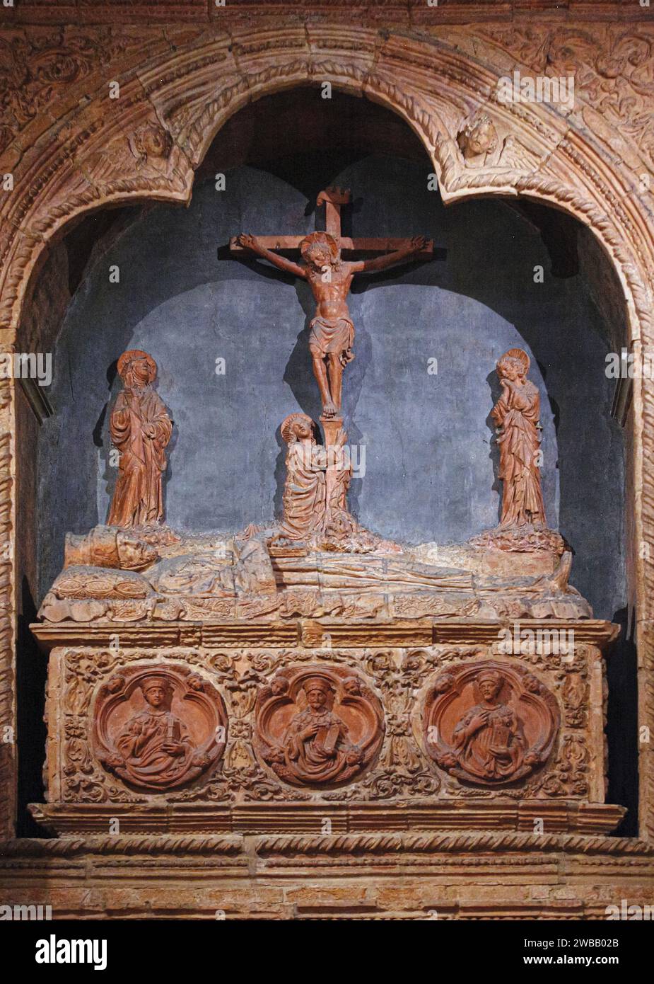 Italien Toskana Arezzo - Kirche San Francesco Grabmal Roselli Stockfoto