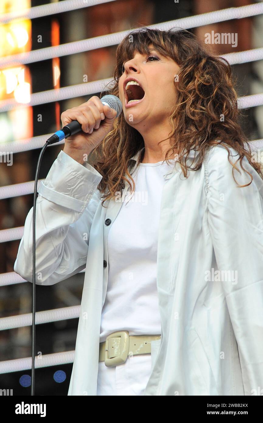 Mailand Italien 21.06.2009: Alice, italienische Sängerin, tritt beim Live-Benefizkonzert „Amiche per l'Abruzzo“ auf, bei dem Erdbeben in den Abruzzen im Stadion San Siro Stockfoto