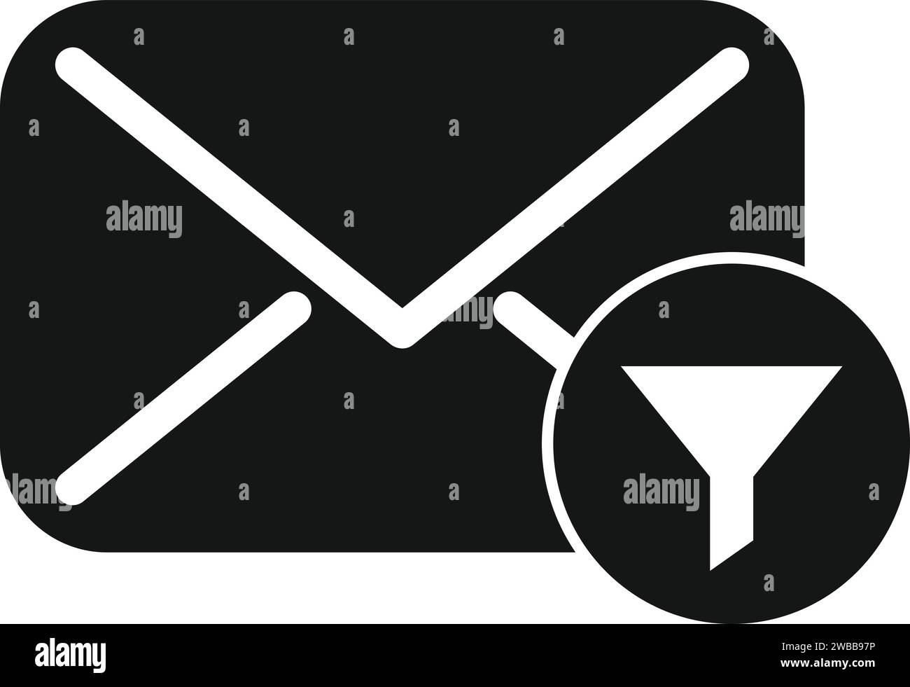 Symbol für E-Mail-Trichterdaten einfacher Vektor. Strömungstunnel. Medienzeit Stock Vektor
