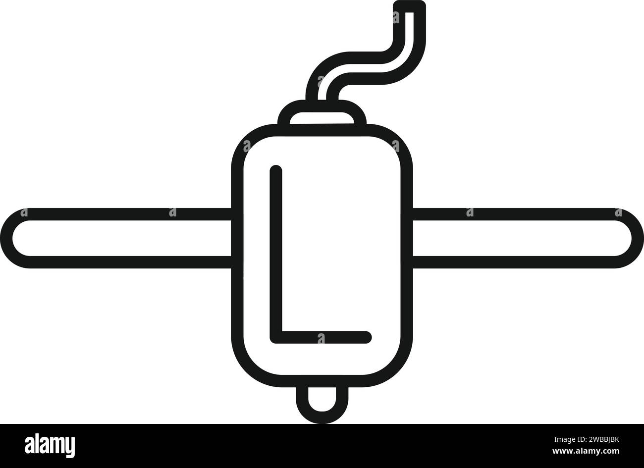 Der Konturvektor des Bio-Symbols der Zelle wird gedruckt. Medizinische Wissenschaft. Organtransplantation Stock Vektor