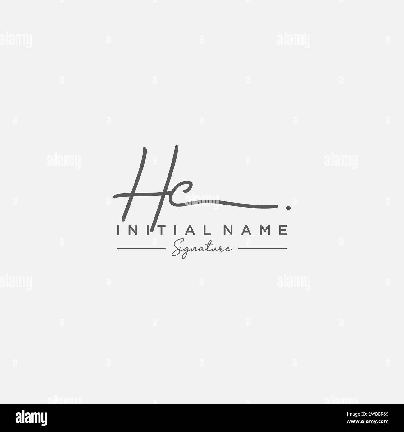 HC Signature Logo Template Vector (Vorlagenvektor für das HC-Logo) Stock Vektor